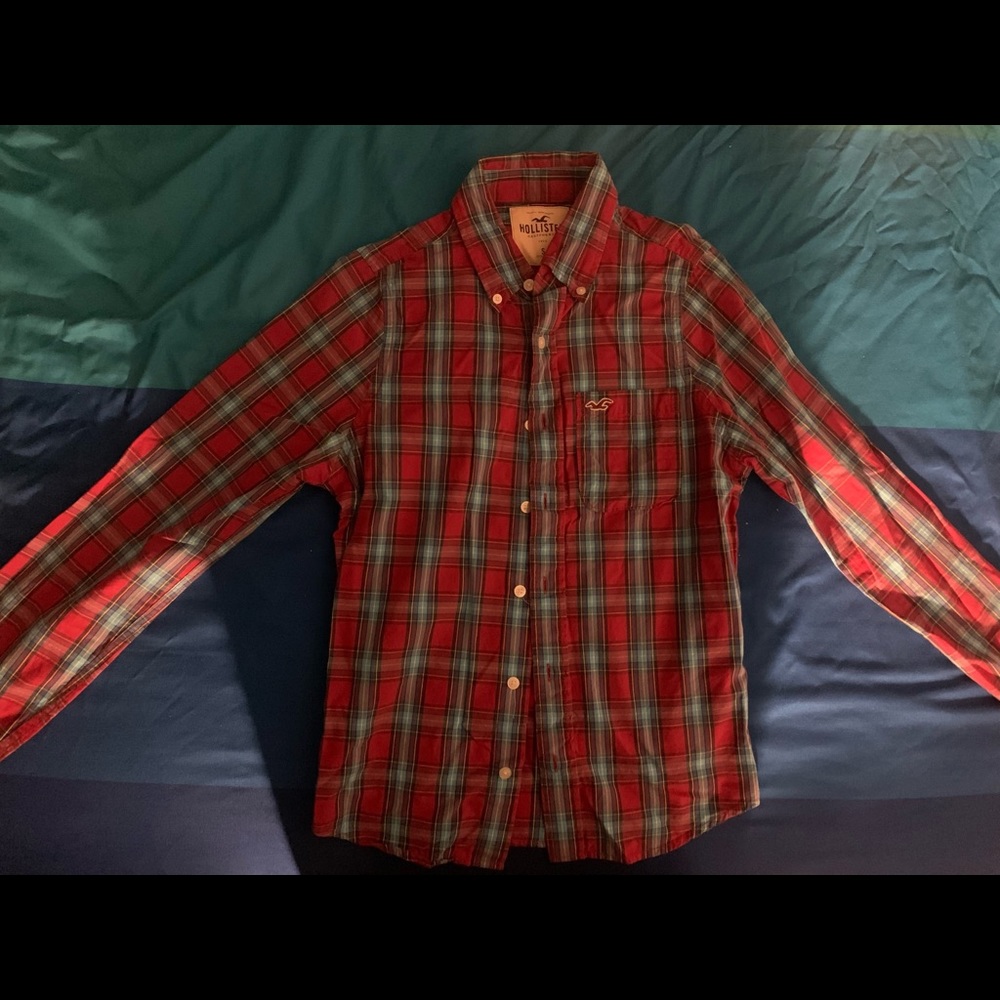 Red Hollister Button Down Shirt